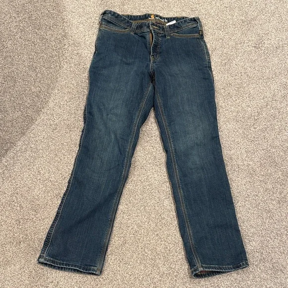 Carhartt Women's Dark Blue Straight Jeans - Picture 1 of 5